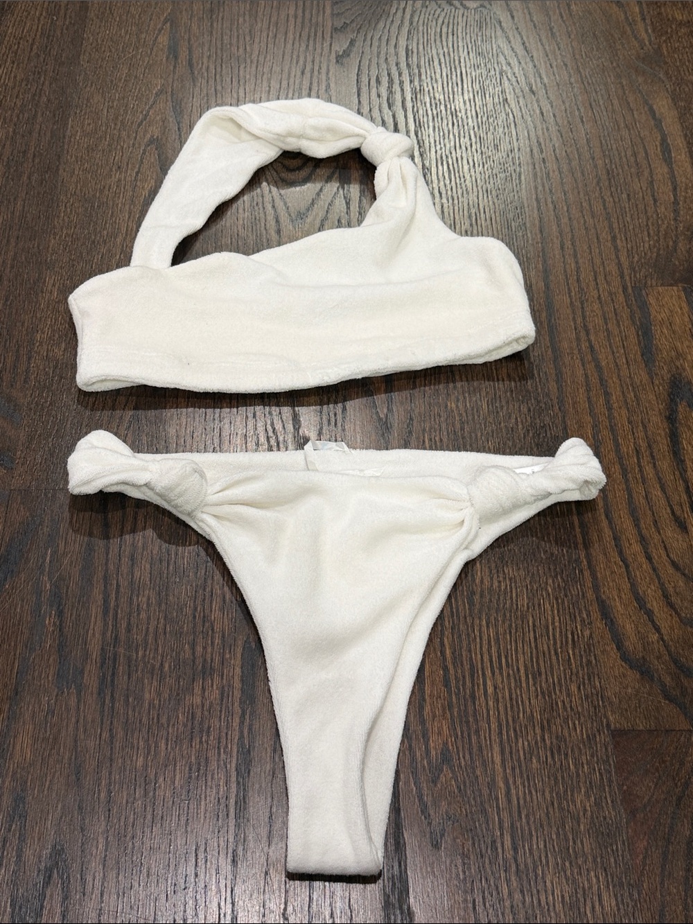 Are You Am I Terry cloth One Shoulder Bikini